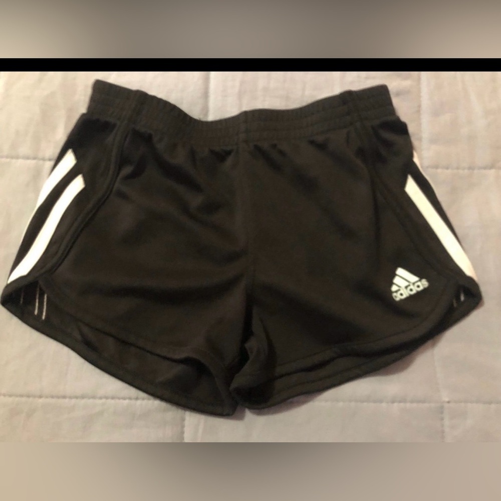 adidas Black Shorts with White Logo Detail